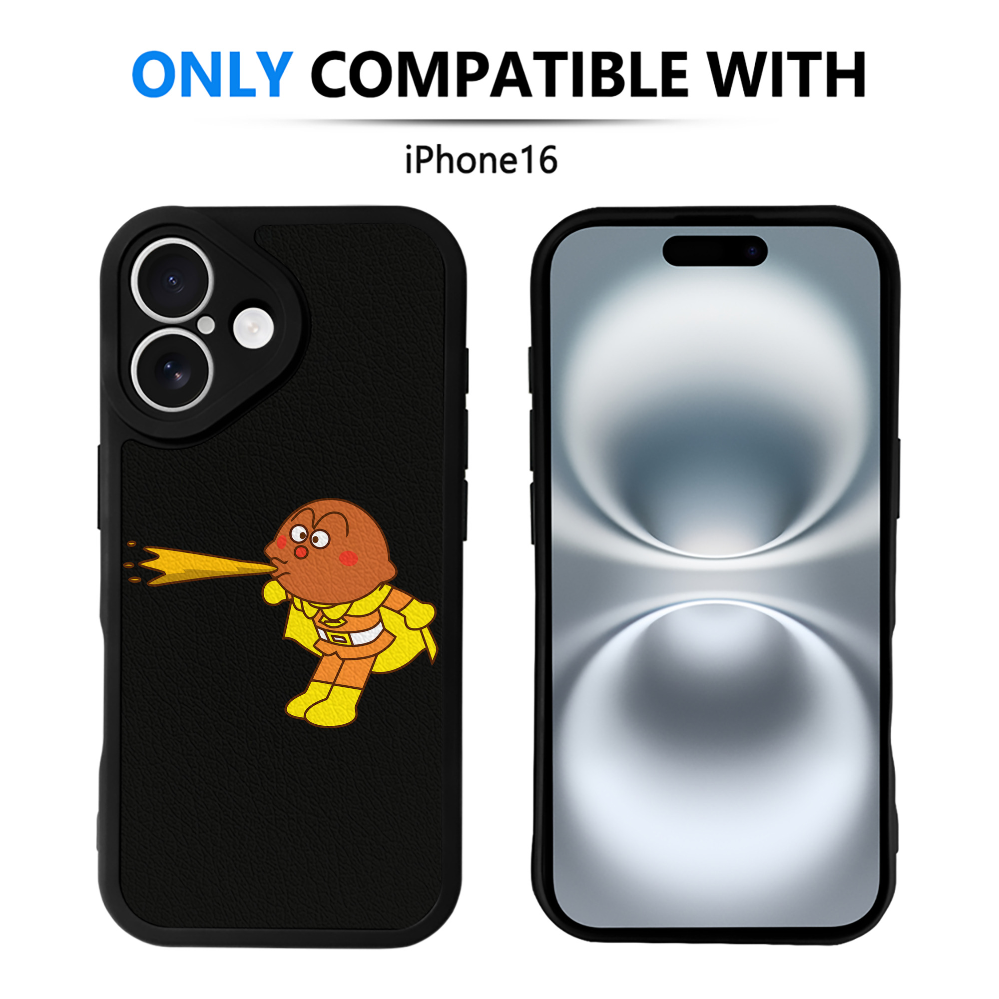 （画像用） アンパンマン Anpanman 【iPhone 16シリーズ対応】シリコンスマホケース（レザー調） 材質：シリコン